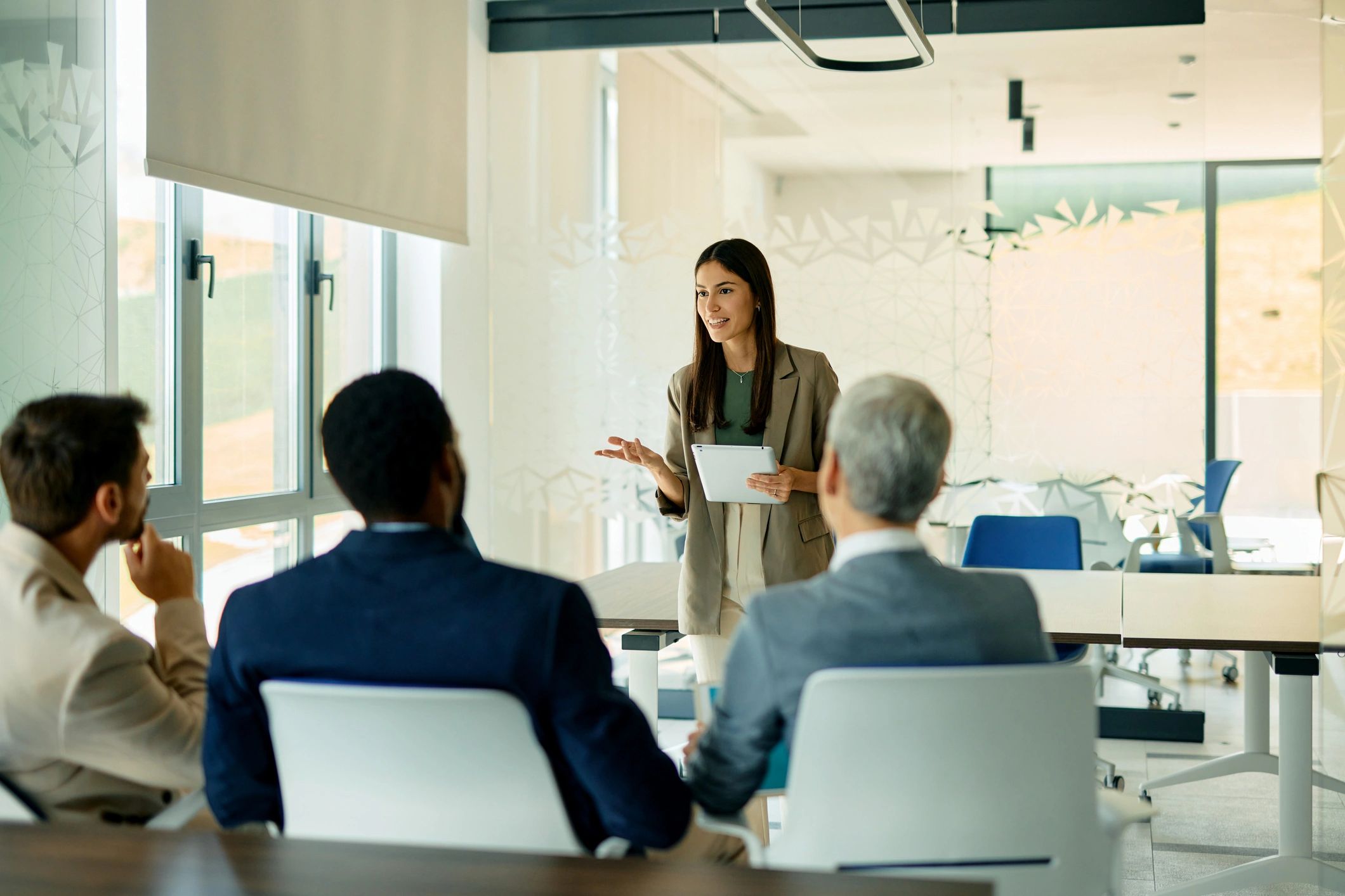 Consultant leading a strategy meeting